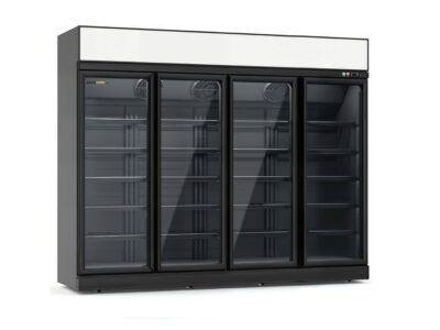 Vitrine Réfrigérée Professionnelle 4 Portes Luxury Noire 2500 mm
