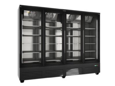 Vitrine Réfrigérée Professionnelle 4 Portes Noire 2500 mm